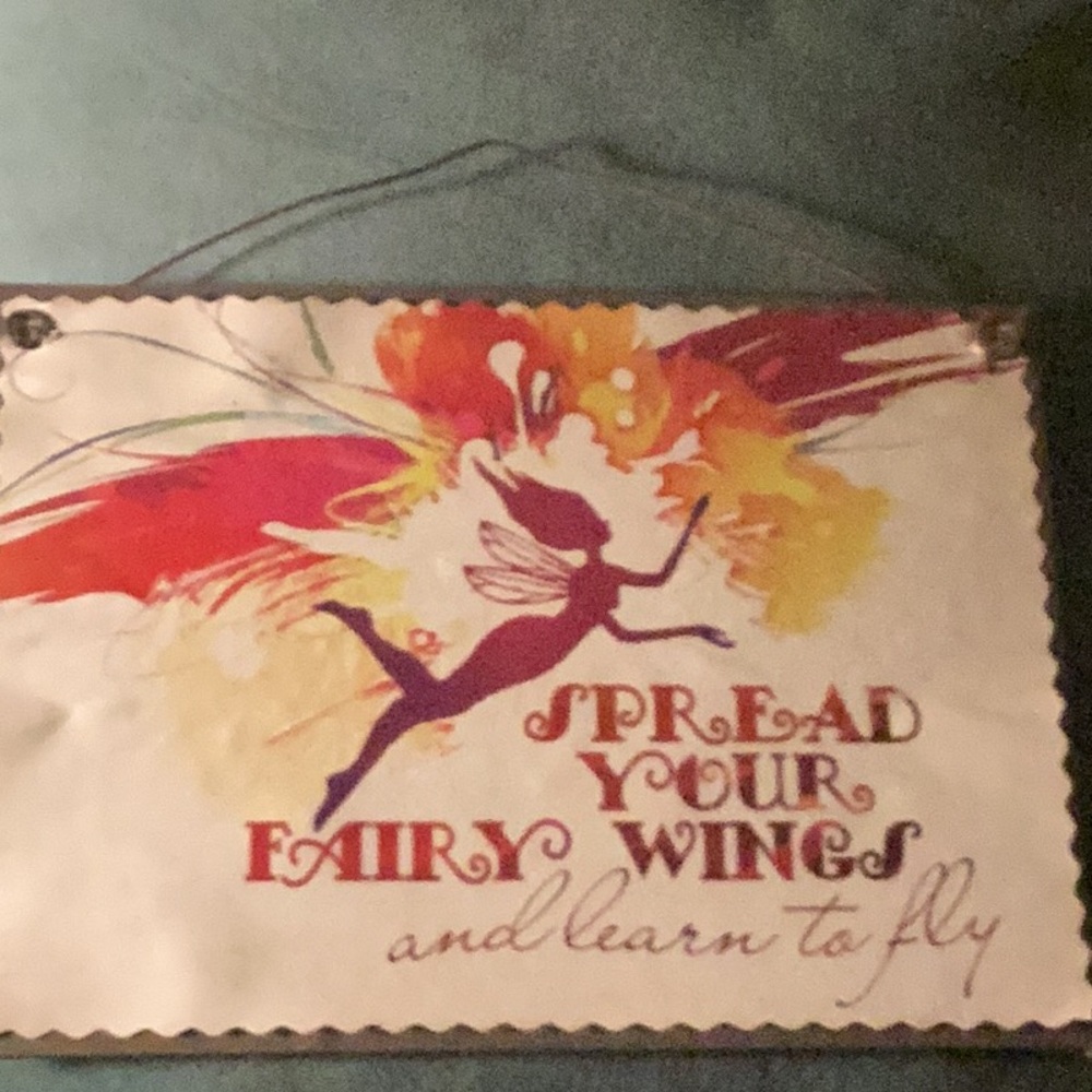 Spread your fairy wings and learn to fly wall plaque paper print on canvas 🧚♀️